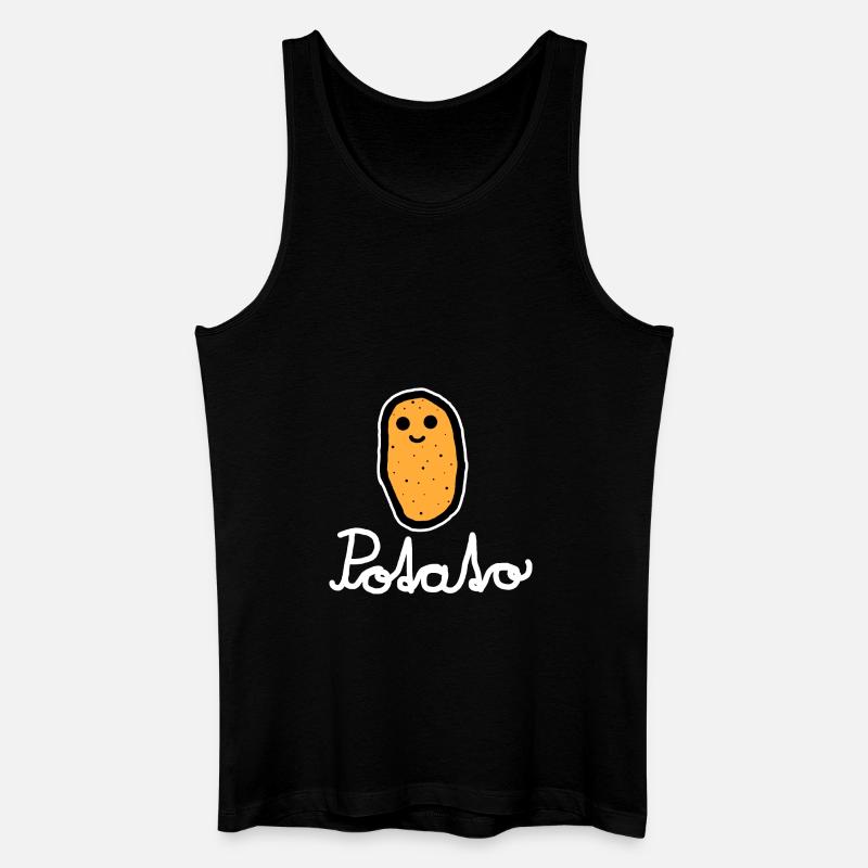 Potato (white) - Männer Bio Tank Top - Schwarz