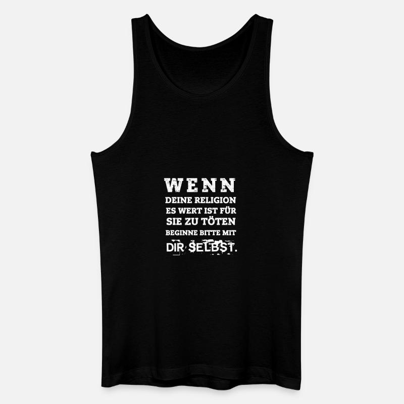 Deine Religion - Männer Bio Tank Top - Schwarz