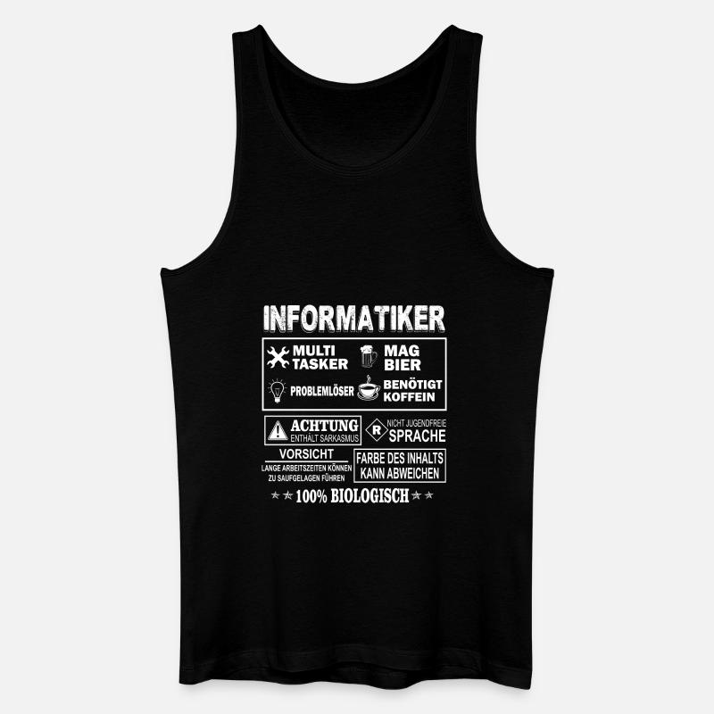 INFORMATIKER Multitasker - Männer Bio Tank Top - Schwarz