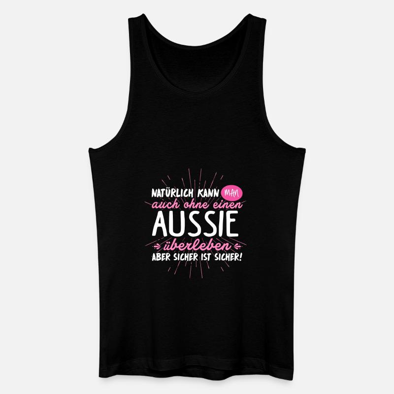Niemals ohne AUSSIE - Männer Bio Tank Top - Schwarz