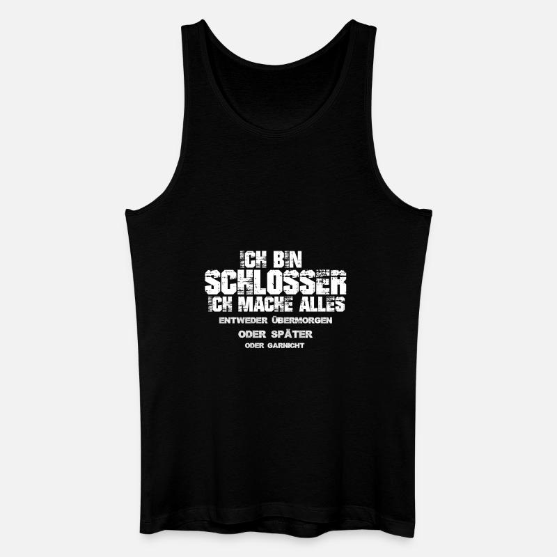 Schlosser - Männer Bio Tank Top - Schwarz