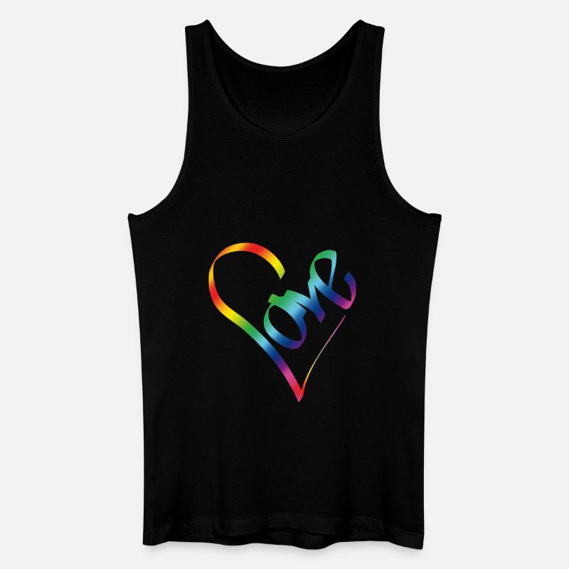 Rainbow Love - Männer Bio Tank Top - Schwarz