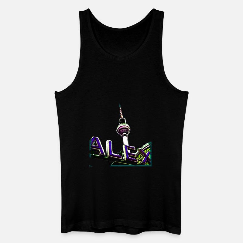 Alex Blau - Männer Bio Tank Top - Schwarz