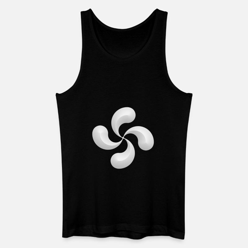 basque_cross_lauburu_8 - Männer Bio Tank Top - Schwarz
