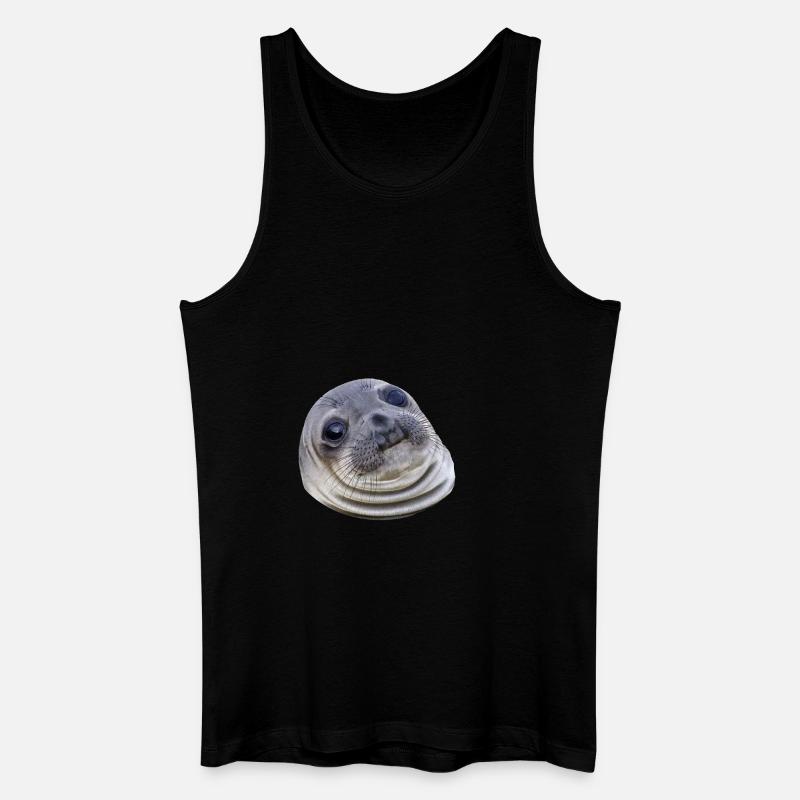 Lustige Robbe - Männer Bio Tank Top - Schwarz