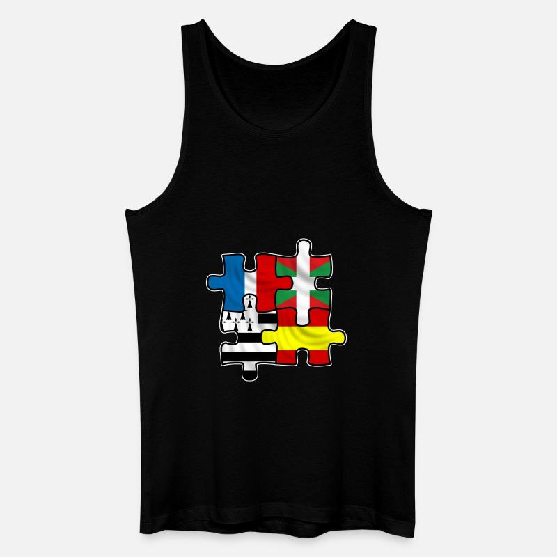 Puzzle Euskadi breizh - Männer Bio Tank Top - Schwarz