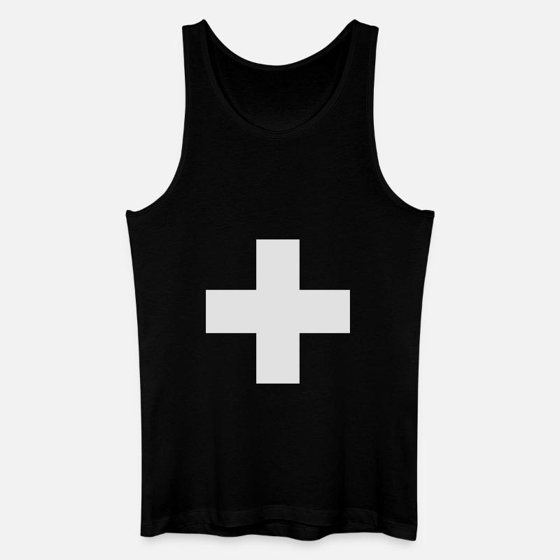 Schweizerkreuz - Männer Bio Tank Top - Schwarz