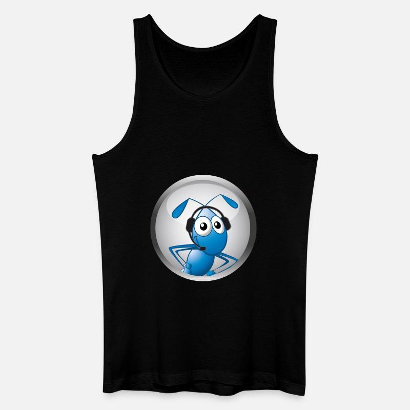 Ameise mit Headset - Männer Bio Tank Top - Schwarz