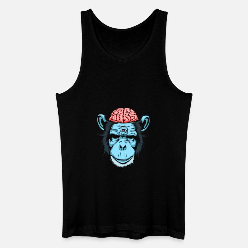 Gehirn Chimp - Männer Bio Tank Top - Schwarz