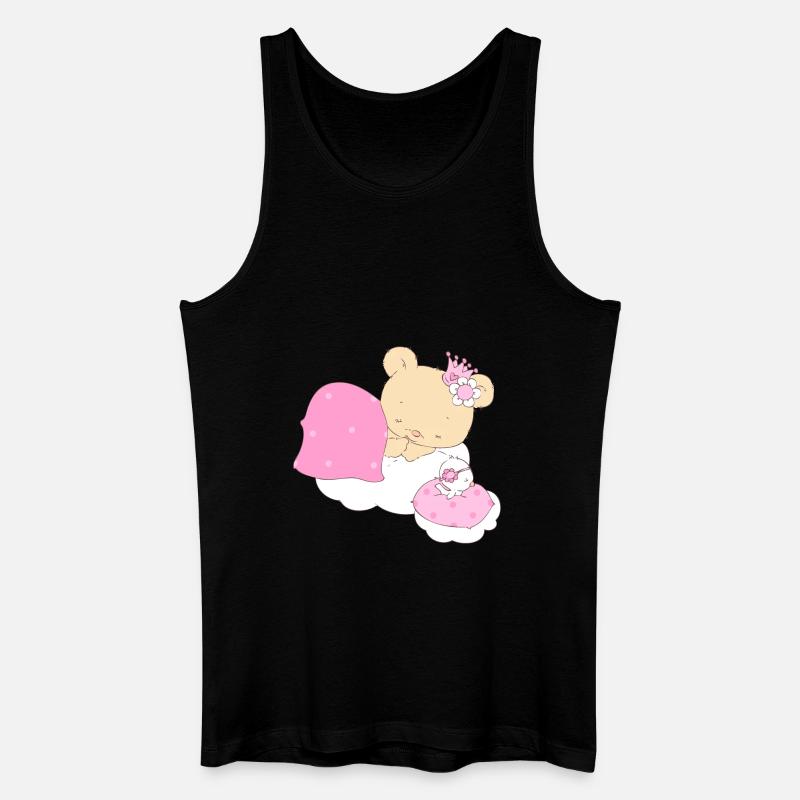 Bear princess sleeping on cloud - Men’s Organic Tank Top - black