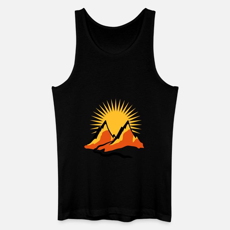 Schöne Berge Wanderweg Sonne - Männer Bio Tank Top - Schwarz