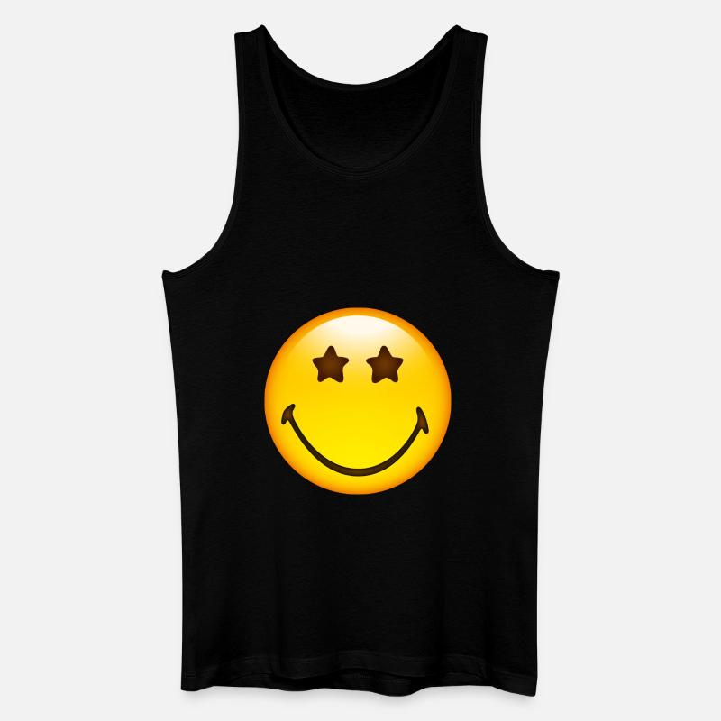 Smiley Glossy Stars - Männer Bio Tank Top - Schwarz