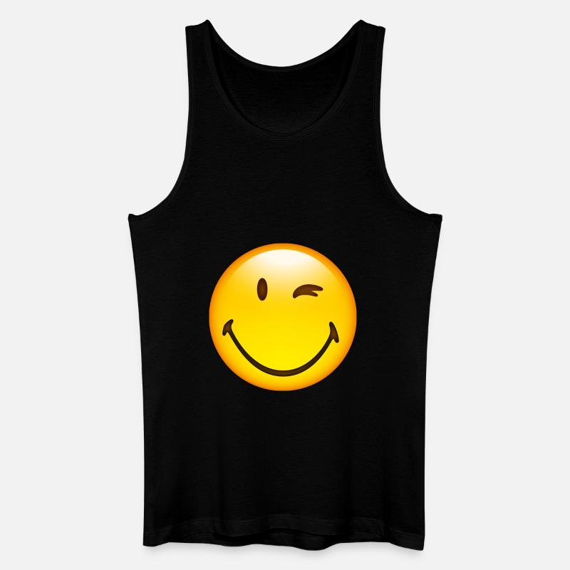 Smiley Glossy Happy Blink - Canotta ecologica da uomo - nero