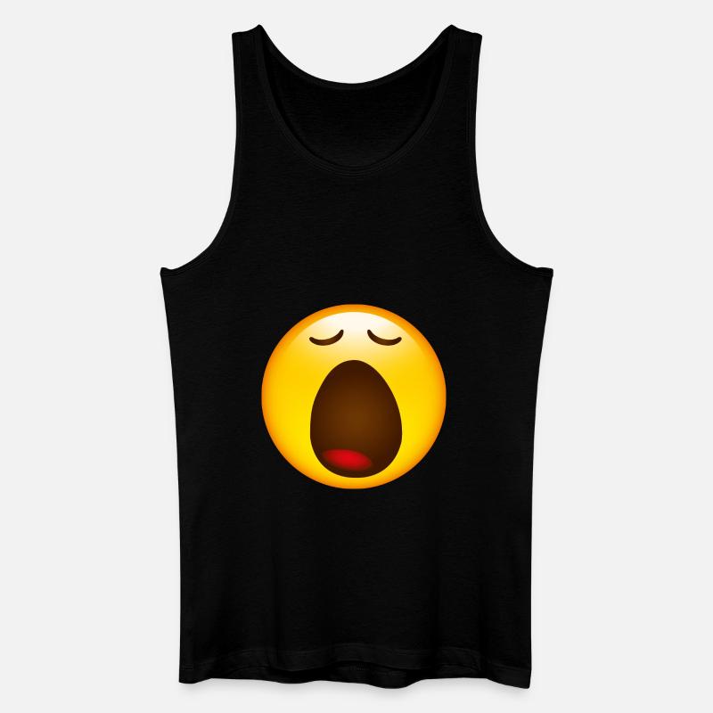 Smiley Glossy Yawning - Männer Bio Tank Top - Schwarz