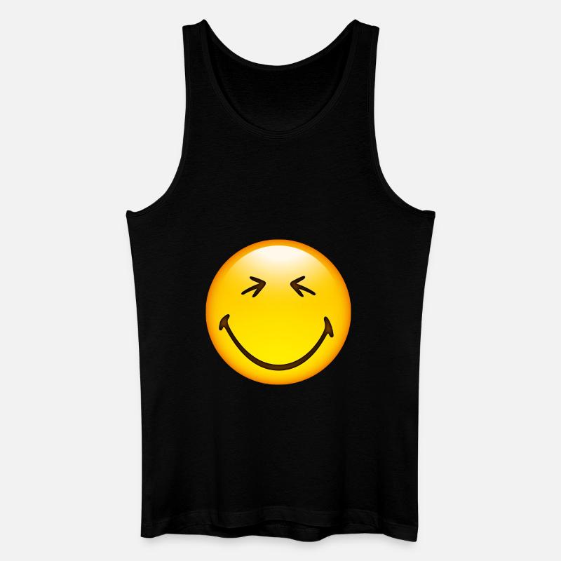 Smiley Happy - Männer Bio Tank Top - Schwarz