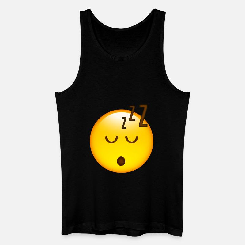 Smiley Sleeping - Männer Bio Tank Top - Schwarz
