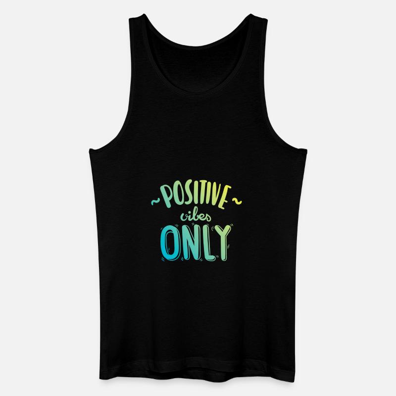 positive vibes only logo - Männer Bio Tank Top - Schwarz