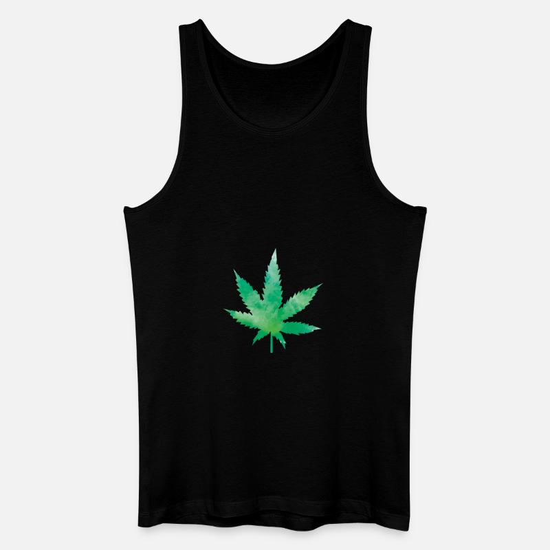 leaf weed - Männer Bio Tank Top - Schwarz