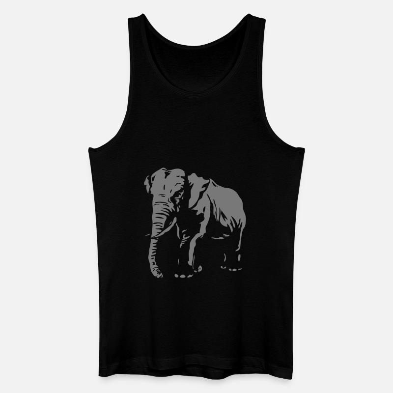 Elephant - Elefant - Männer Bio Tank Top - Schwarz