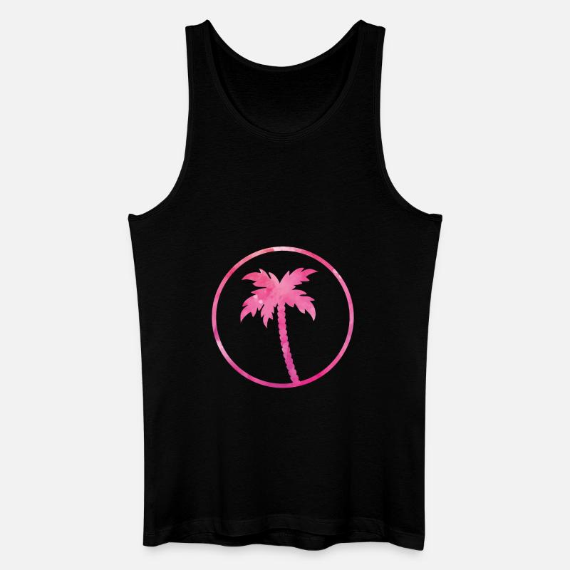 palm tree pink design - Männer Bio Tank Top - Schwarz