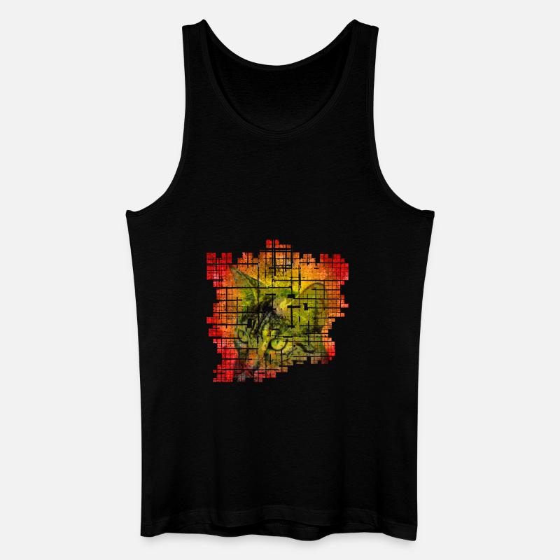 Katze bunt - Männer Bio Tank Top - Schwarz