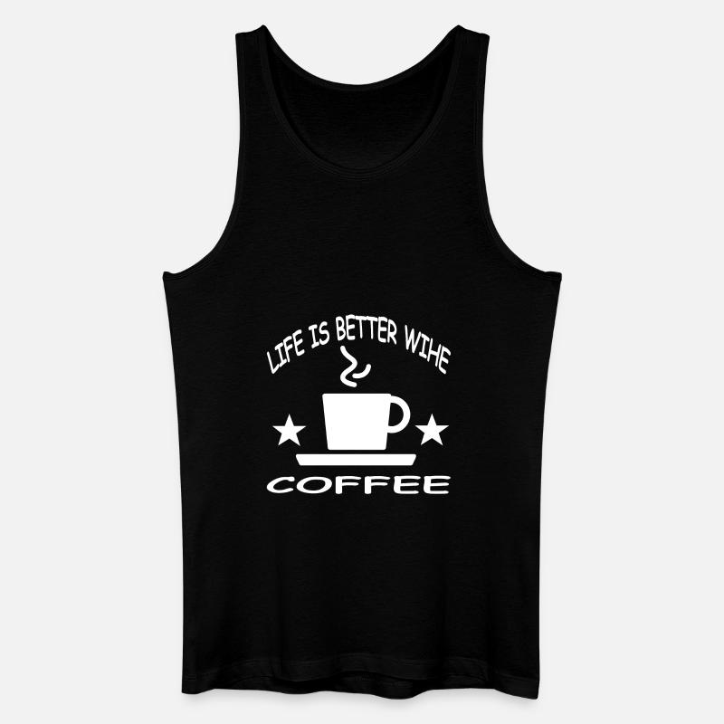 Kaffee - Männer Bio Tank Top - Schwarz