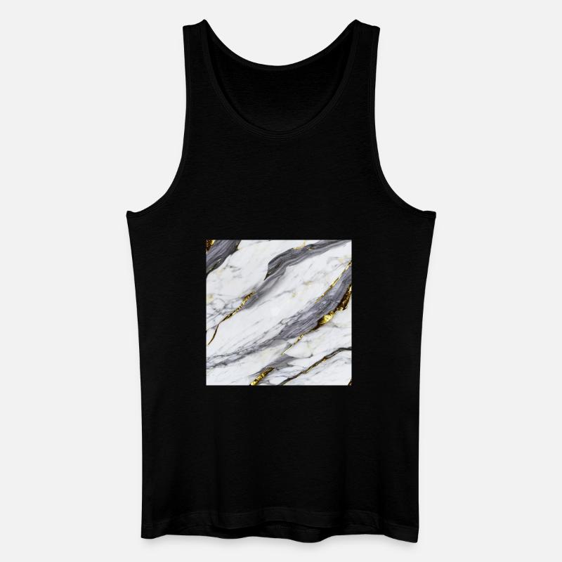 Marble White Gold Structure - Men’s Organic Tank Top - black