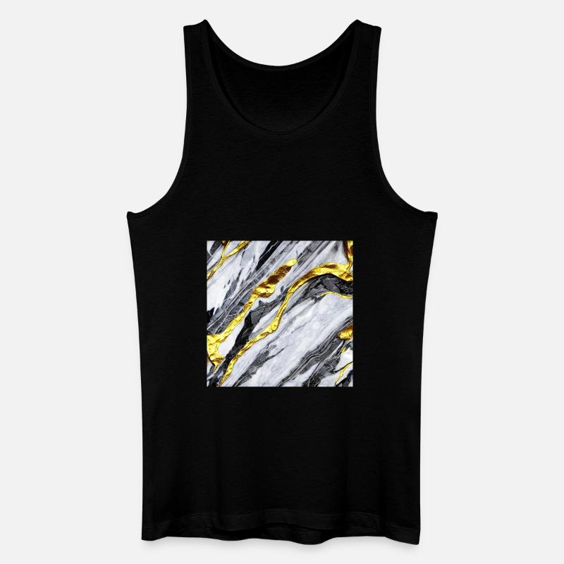 Marmorgold Struktur - Männer Bio Tank Top - Schwarz