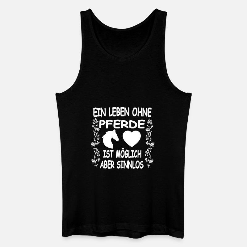 Pferde - Männer Bio Tank Top - Schwarz