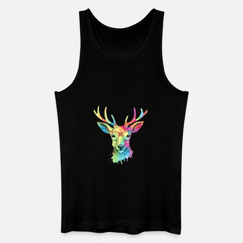 Gazou, der Brillenhirsch - Männer Bio Tank Top - Schwarz