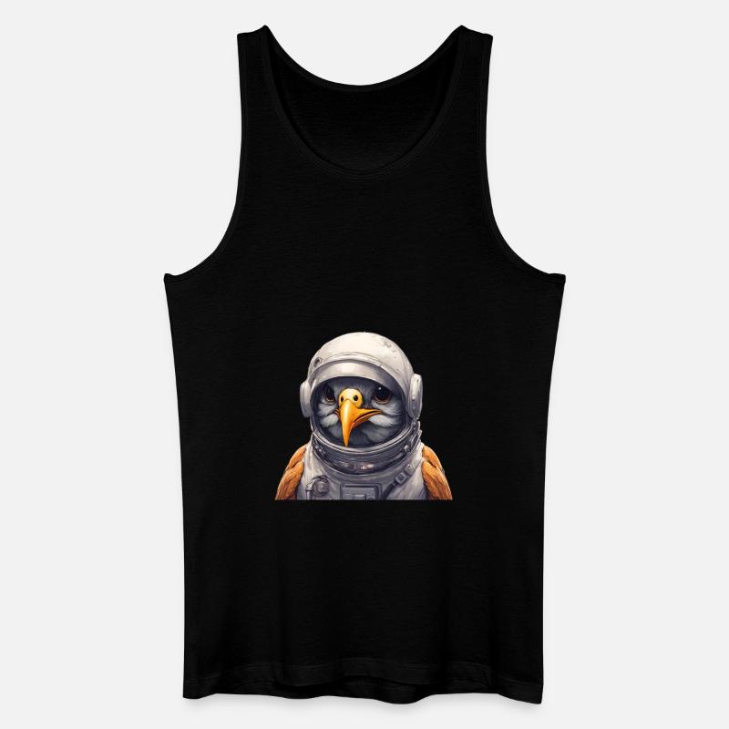 Vogel als Astronaut - Männer Bio Tank Top - Schwarz