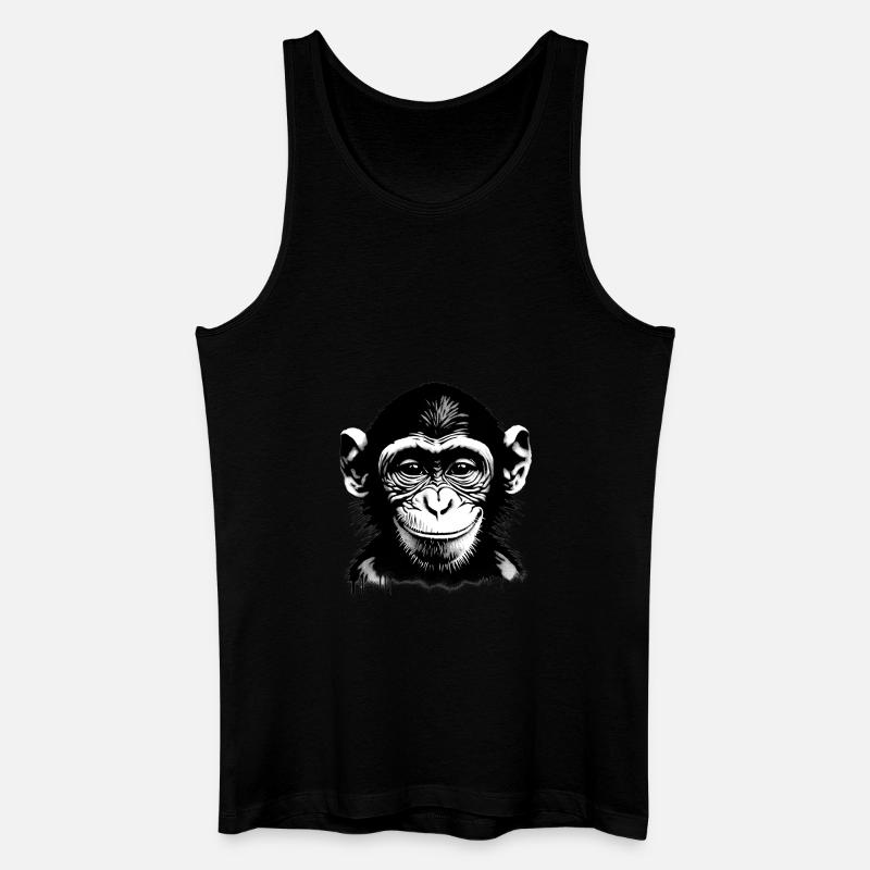 Grinsendes Affengesicht - Männer Bio Tank Top - Schwarz