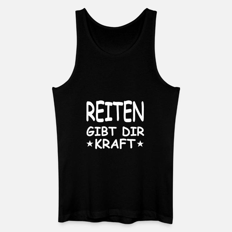 Reiten - Männer Bio Tank Top - Schwarz