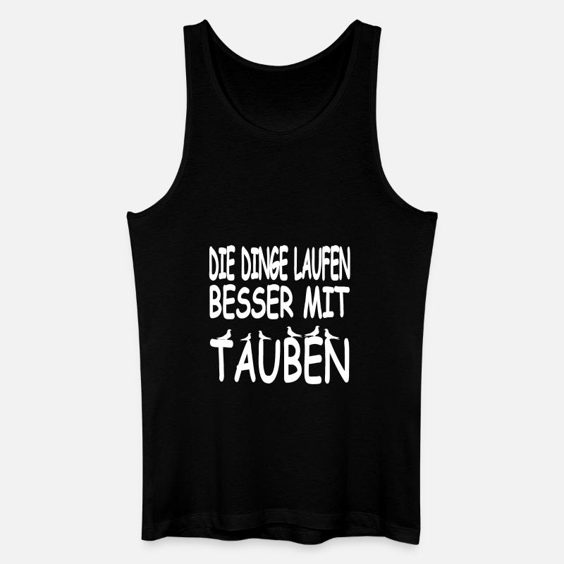 Tauben - Männer Bio Tank Top - Schwarz