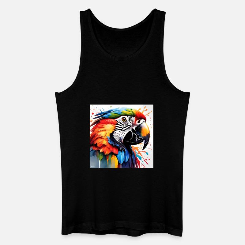 Papagei farbig - Männer Bio Tank Top - Schwarz