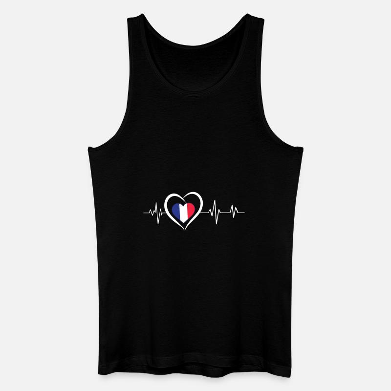 Herzschlag Frankreich - Männer Bio Tank Top - Schwarz