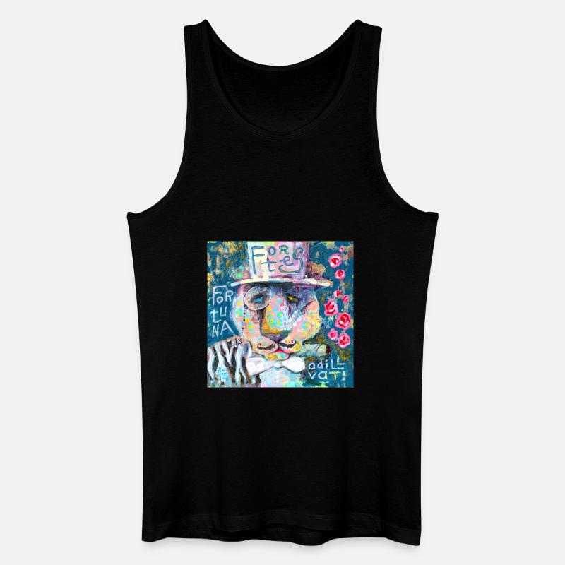 Glücklicher Löwe - Männer Bio Tank Top - Schwarz