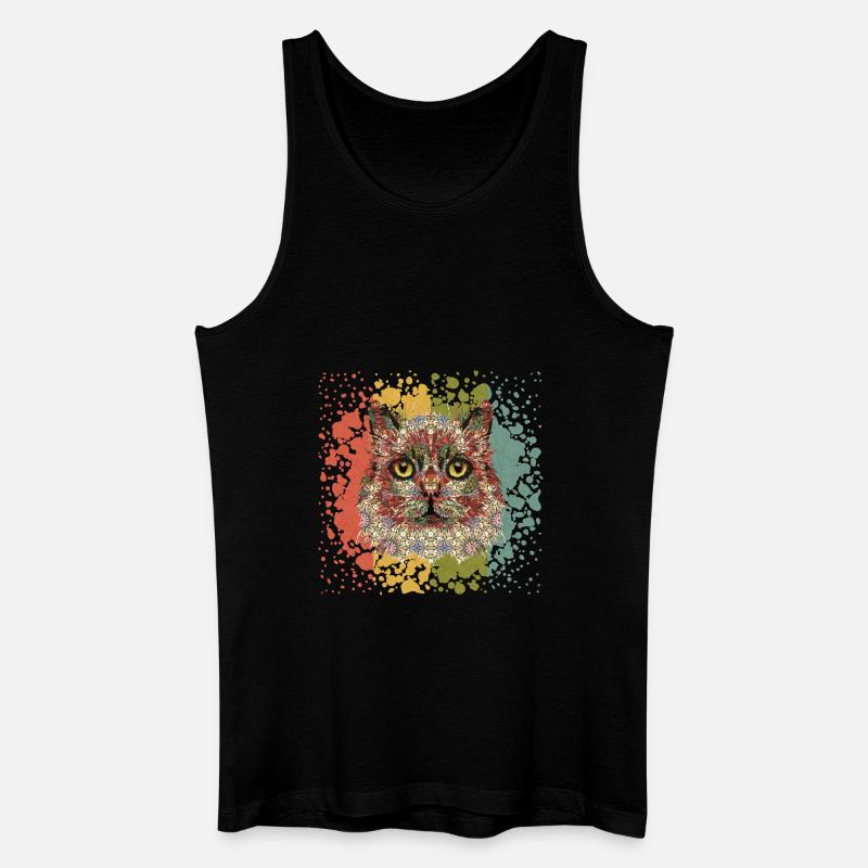 Katze - Männer Bio Tank Top - Schwarz