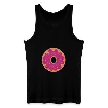 Beignet avec glaçage rose - Débardeur bio Homme - noir - Devant