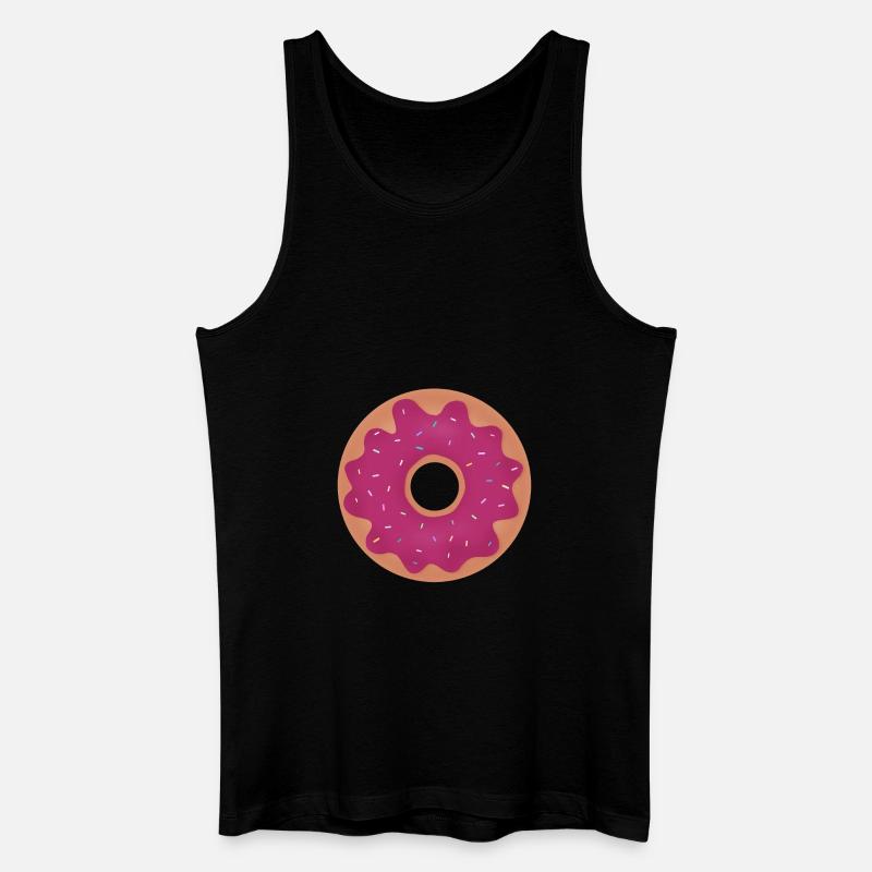 Donut mit pinker Glasur - Männer Bio Tank Top - Schwarz