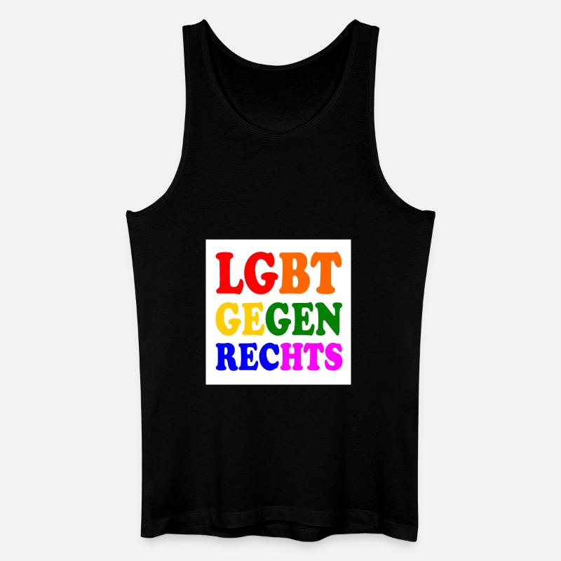 Lgbt gegen rechts - Männer Bio Tank Top - Schwarz