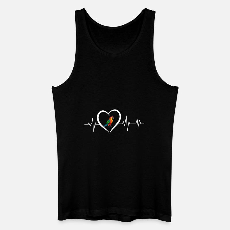 Papageien-Herzschlag - Männer Bio Tank Top - Schwarz