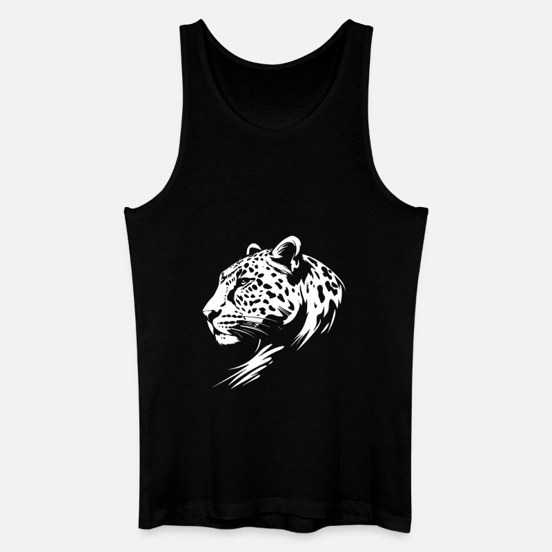 Leopard - Männer Bio Tank Top - Schwarz
