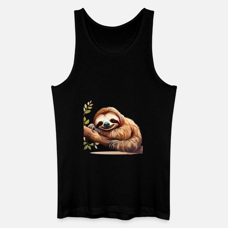 Faultier - Männer Bio Tank Top - Schwarz