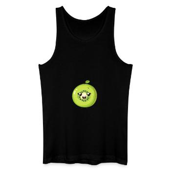 Charmant kiwi dans le style de dessin animé vert - Débardeur bio Homme - noir - Devant
