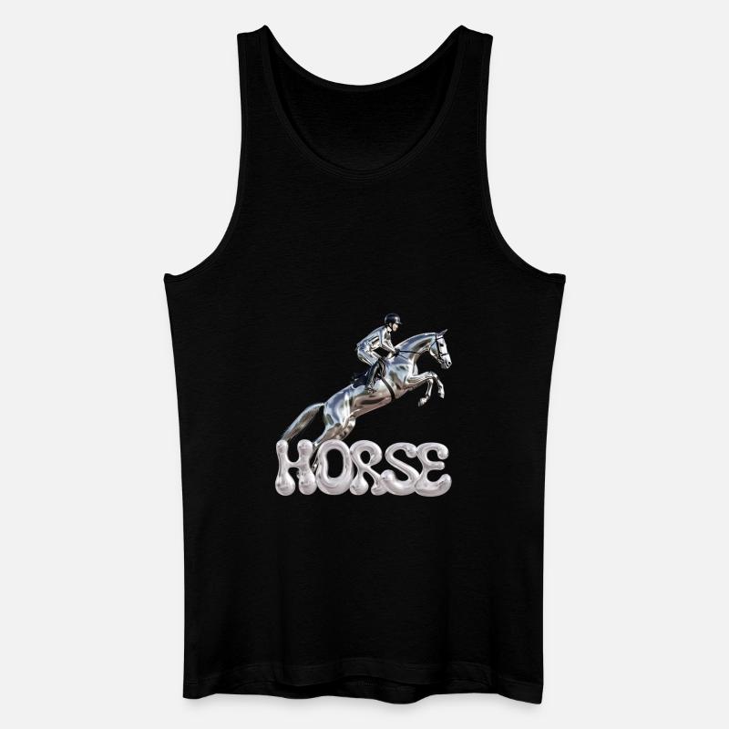 Springreiter Chrom 1 - Männer Bio Tank Top - Schwarz