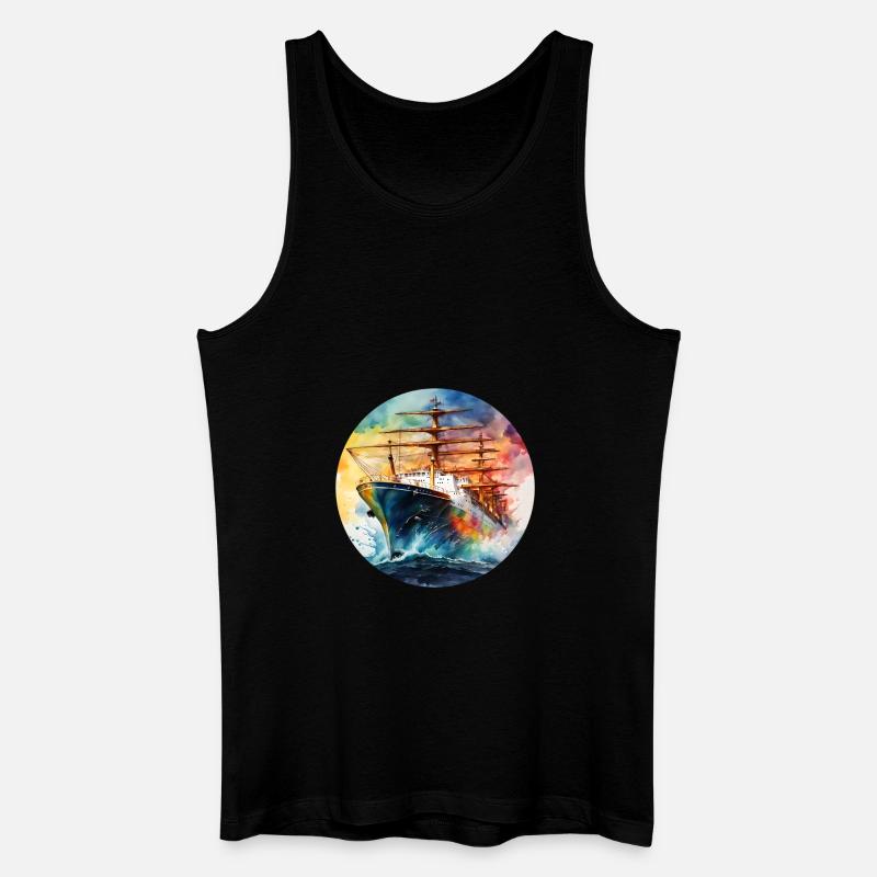 Ship Large Round Batch - Men’s Organic Tank Top - black