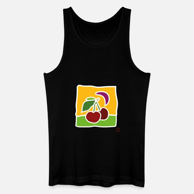 Kirsche - Männer Bio Tank Top - Schwarz