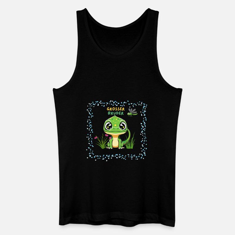 Grosser Bruder Dino - Männer Bio Tank Top - Schwarz