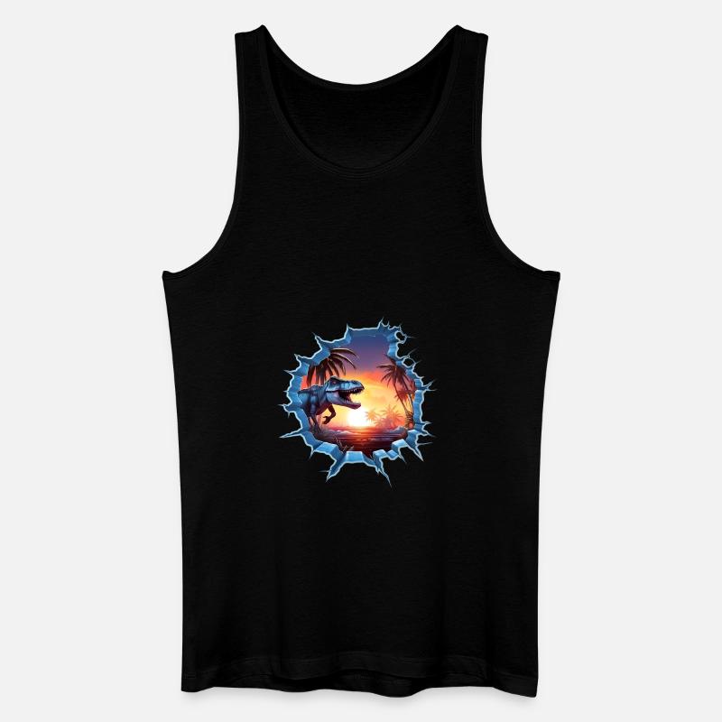 Dinosaurier T-Rex Aufkleber - Männer Bio Tank Top - Schwarz